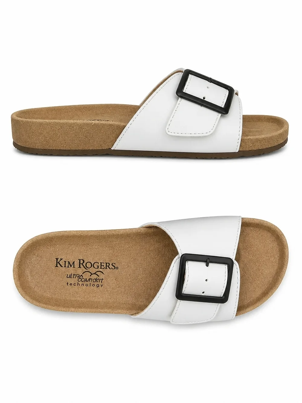 Kim Rogers Slide Sandals Ultra Comfort Technology White Size 8